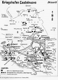 Cattaro erődjei térkép