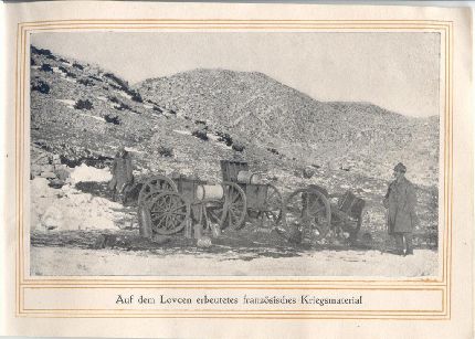 A Lovcsenen zsákmányolt francia hadianyag